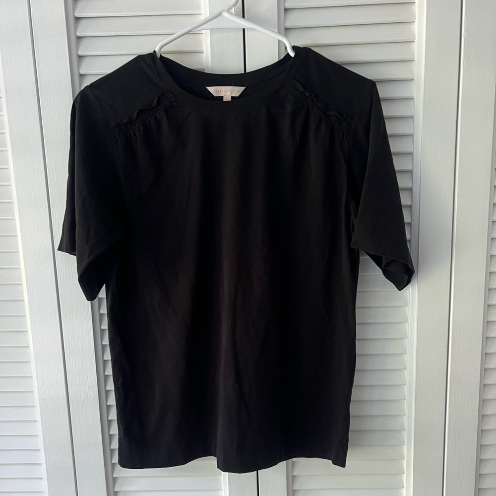 Rebecca Taylor Tee with Smocking, black, XS